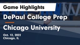 DePaul College Prep  vs Chicago University Game Highlights - Oct. 12, 2022