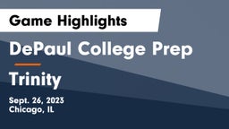 DePaul College Prep vs Trinity  Game Highlights - Sept. 26, 2023