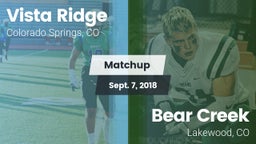 Matchup: Vista Ridge High vs. Bear Creek  2018
