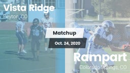Matchup: Vista Ridge High vs. Rampart  2020