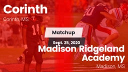 Matchup: Corinth vs. Madison Ridgeland Academy 2020