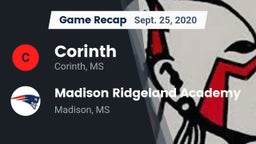 Recap: Corinth  vs. Madison Ridgeland Academy 2020