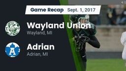 Recap: Wayland Union  vs. Adrian  2017