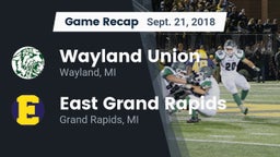 Recap: Wayland Union  vs. East Grand Rapids  2018