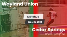 Matchup: Wayland vs. Cedar Springs  2020