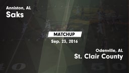Matchup: Saks vs. St. Clair County  2016