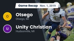 Recap: Otsego  vs. Unity Christian  2019