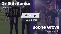 Matchup: Griffith Senior vs. Boone Grove  2019