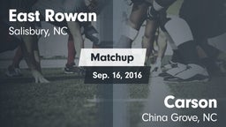 Matchup: East Rowan vs. Carson  2016