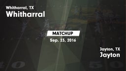 Matchup: Whitharral vs. Jayton  2016