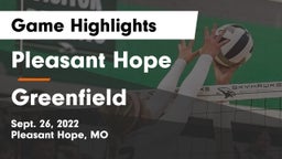 Pleasant Hope  vs Greenfield  Game Highlights - Sept. 26, 2022