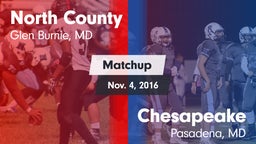 Matchup: North County vs. Chesapeake  2016