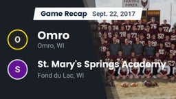 Recap: Omro  vs. St. Mary's Springs Academy  2017