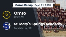 Recap: Omro  vs. St. Mary's Springs Academy  2018