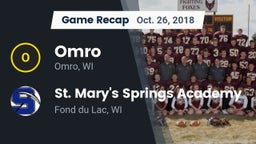 Recap: Omro  vs. St. Mary's Springs Academy  2018