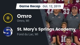 Recap: Omro  vs. St. Mary's Springs Academy  2019