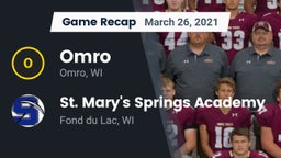 Recap: Omro  vs. St. Mary's Springs Academy  2021