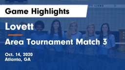 Lovett  vs Area Tournament Match 3 Game Highlights - Oct. 14, 2020