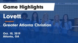 Lovett  vs Greater Atlanta Christian  Game Highlights - Oct. 10, 2019