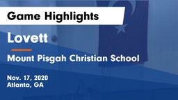 Lovett  vs Mount Pisgah Christian School Game Highlights - Nov. 17, 2020