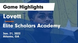 Lovett  vs Elite Scholars Academy  Game Highlights - Jan. 21, 2022