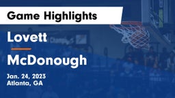 Lovett  vs McDonough  Game Highlights - Jan. 24, 2023