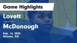 Lovett  vs McDonough  Game Highlights - Feb. 16, 2023