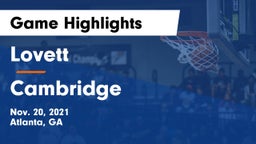 Lovett  vs Cambridge  Game Highlights - Nov. 20, 2021