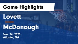 Lovett  vs McDonough Game Highlights - Jan. 24, 2023