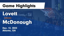 Lovett  vs McDonough  Game Highlights - Dec. 12, 2023