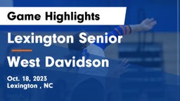 Lexington Senior  vs West Davidson Game Highlights - Oct. 18, 2023