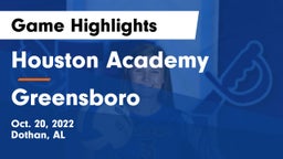 Houston Academy  vs Greensboro Game Highlights - Oct. 20, 2022