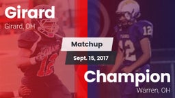 Matchup: Girard vs. Champion  2017