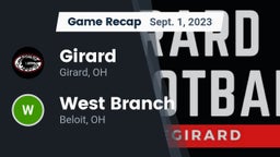 Recap: Girard  vs. West Branch  2023