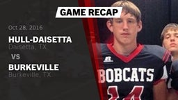 Recap: Hull-Daisetta  vs. Burkeville  2016