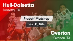 Matchup: Hull-Daisetta vs. Overton  2016