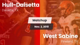 Matchup: Hull-Daisetta vs. West Sabine  2018