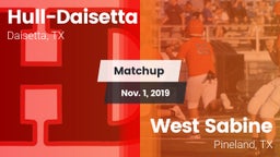 Matchup: Hull-Daisetta vs. West Sabine  2019