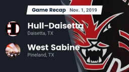 Recap: Hull-Daisetta  vs. West Sabine  2019
