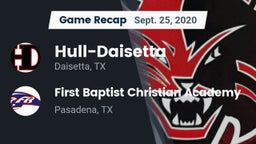 Recap: Hull-Daisetta  vs. First Baptist Christian Academy 2020