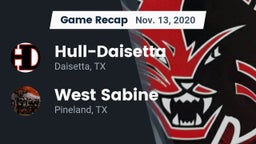 Recap: Hull-Daisetta  vs. West Sabine  2020