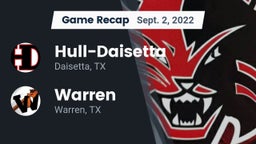 Recap: Hull-Daisetta  vs. Warren  2022