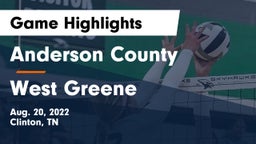 Anderson County  vs West Greene  Game Highlights - Aug. 20, 2022