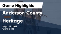 Anderson County  vs Heritage  Game Highlights - Sept. 14, 2022