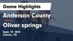 Anderson County  vs Oliver springs  Game Highlights - Sept. 29, 2022