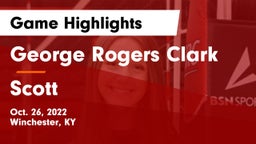George Rogers Clark  vs Scott  Game Highlights - Oct. 26, 2022