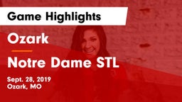 Ozark  vs Notre Dame STL Game Highlights - Sept. 28, 2019