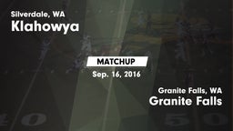 Matchup: Klahowya vs. Granite Falls  2016