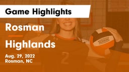 Rosman  vs Highlands  Game Highlights - Aug. 29, 2022