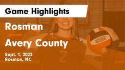 Rosman  vs Avery County Game Highlights - Sept. 1, 2022